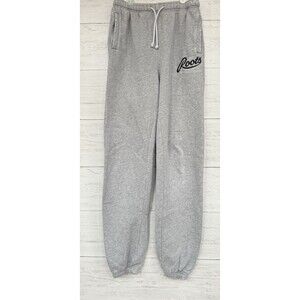 Roots Men's Sweat Pants Athletic Running Athletic Grey Fleece Canada Size XS